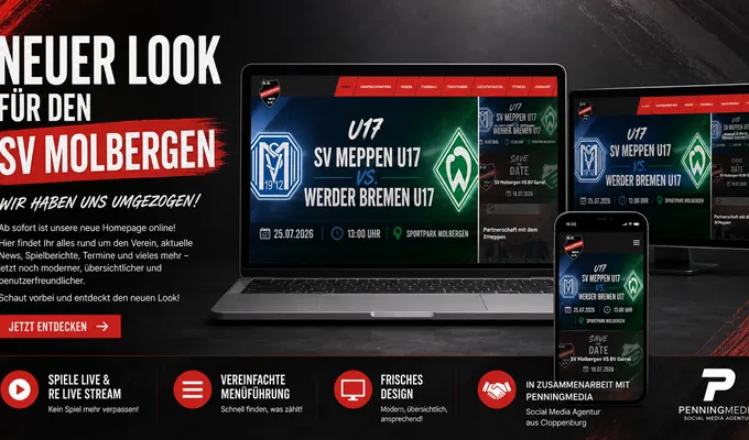 SV Molbergen startet mit neuer Homepage durch